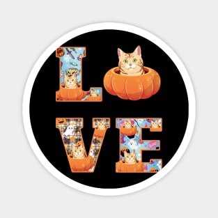 Cute Cat Pumpkin Halloween Costume Magnet